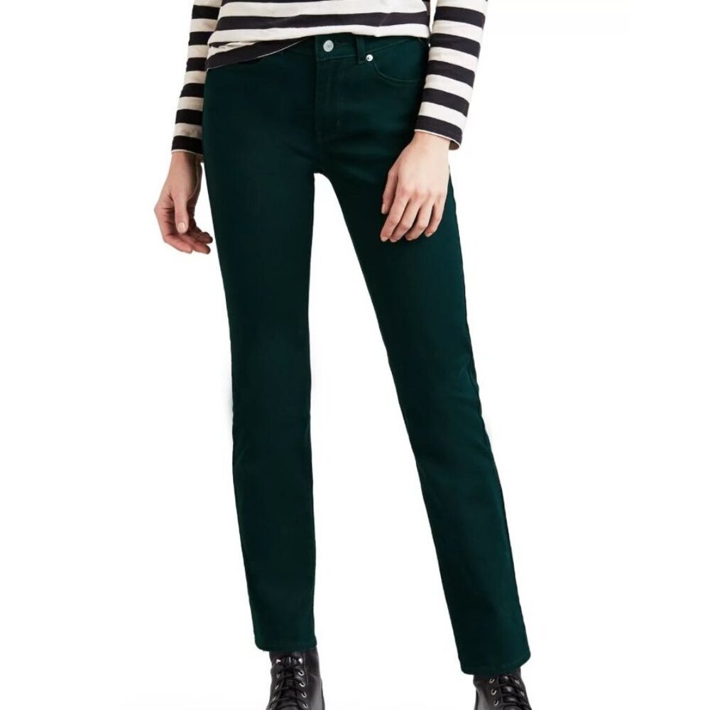 Levi's Classic Straight Corduroy Jeans Emerald Green Mid Rise Women's 8 M 29x30